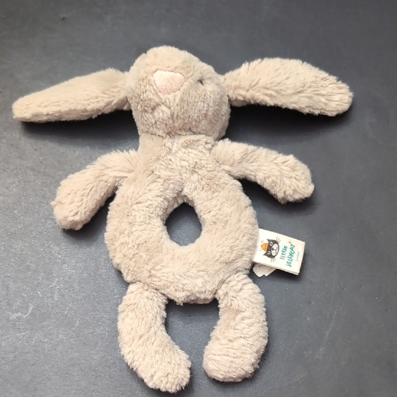 Little Jelly Cat London, Bashful Bunny Small Plush Baby Rattle. - Picture 1 of 7